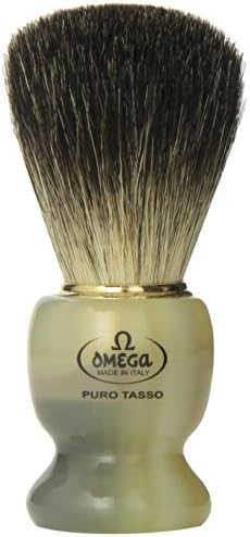 Omega 63171 Stripey 100% Pure Badger Shaving Brush with Stand