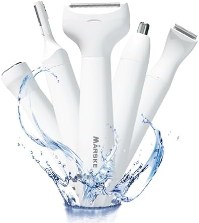 5 in 1 Electric Razors Bikini Trimmer for Women,Painless Facial Hair Remover，Wet & Dry Hair Removal Epilators for Arms, Legs, Underarms, Face, Nose，Eyebrow