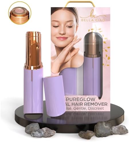 Bella Ciao Facial Hair Removal for Women Device, Purple| Precise, Gentle Beauty & Personal Care Products for Ladies | Flawless Touch Facial Hair Remover for Women w/LED Light | Face Razors for Women