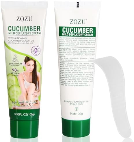Non-irritating hair removal cream with spatula epilator Gentle and painless Reduces hair growth Suitable for women of all skin types Underarms, arms, legs and bikini area Precious Green Gifts