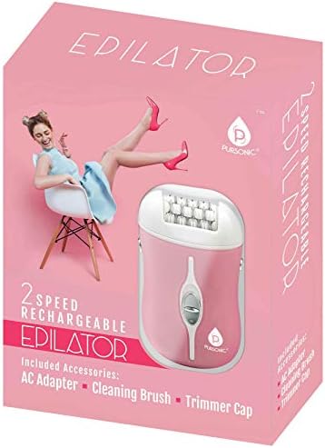 Pursonic Fe120P Two Speed Rechargeable Epilator, Pink, 0.8 Pound