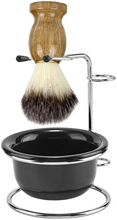 Wismee Shaving Kit 3 In 1 Shaving Brush Set Shaving Soap Bowl, Shaving Brush Stand Holder, Badger Hair Shaving Brush Kit Shaving Cleaning Tool Christmas Thanksgiving Present for Men Teen Boys