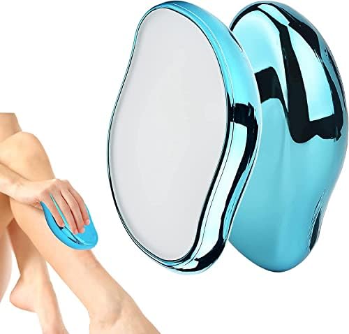 BELVACOR Crystal Hair Eraser for Women and Men, Reusable Crystal Hair Remover Device Magic Painless Exfoliation Hair Removal Tool, Magic Hair Eraser for Back Arms Legs(Blue)