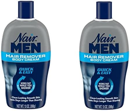 Nair Hair Remover for Men Hair Remover Body Cream, 13 oz (2-Pack)