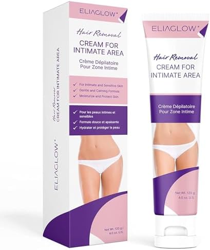 Hair Removal Cream for Women-ELIAGLOW Intimate/Private Area depiladora Cream, Pubic, Bikini, Face, Body Legs, and Underarms Painless Flawless Depilatory-Gentle Hair Remover Formula for All Skin Types…