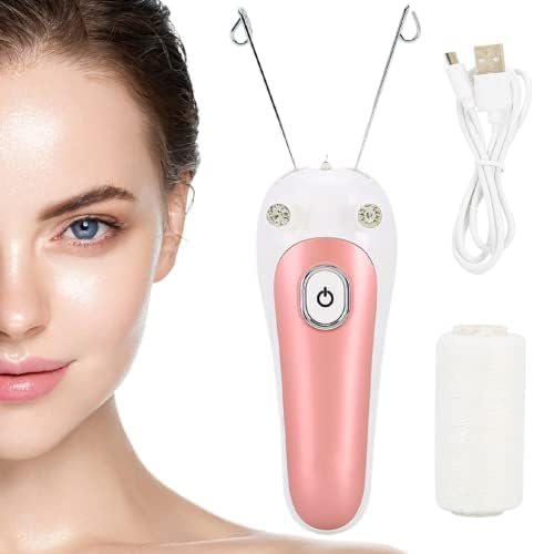 Watris Veiyi Electric Facial Threading Hair Removal for Women, Threading Hair Removal Epilator for Women, Threading Face Epilator for Fine Hairs on Face, Chin, Upper Lip, Arms, Legs(Pink)