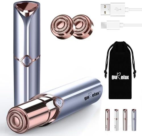 Facial Hair Removal for Women(as seen on tv),Painless Hair Shaver Rechargeable,2 x Replacement Heads Included, Lady Face Electric Razor for Lip, Chin,arms,The Best Female Mustache Remover