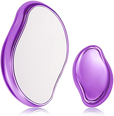 RIOUSV Crystal Hair Eraser, Crystal Hair Removal Painless Exfoliation, Crystal Hair Eraser for Women, Hair Remover Tool for Arms Legs, Portable Mild Hair Remover, Reusable - Purple