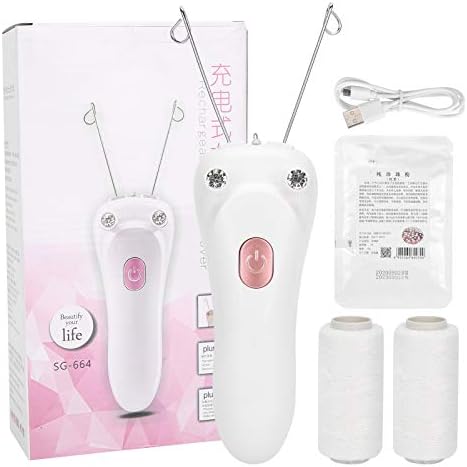 Cordless Electric Facial Threading Hair Removal for Women, Rechargeable Ladies Facial Hair Remover Electric Women's Beauty Epilator for Fast Removing Very Fine Vellus Hair on Face & Chin(Pink)