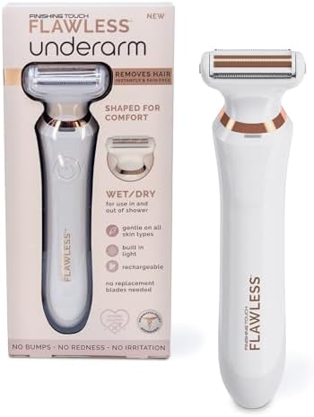Finishing Touch Flawless Underarm Hair Removal Electric Razor Device, Designed to Shave and Contour Womens Sensitive Underarm Area, Cordless Groomer, Painless for All Skin Types