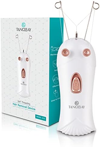 Tangibay Mermaid Threading Hair Removal - Rechargeable Facial Hair Threader Machine, Womens Automatic Thread Hair Remover Tool Kit, Electric Threads Epilator for Face, Upper Lip, Arms (White)