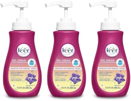 Veet Gel Hair Remover Cream, Sensitive Formula, 13.5 oz (Pack of 3)