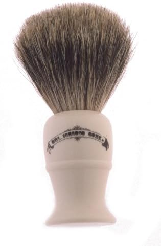 Colonel Conk Model 850 Deluxe Pure Badger Shaving Brush, Lathe Turned Cream Handle