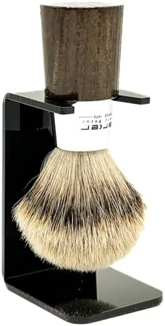 Parker Safety Razor, 100% 3-Band Silvertip Badger Bristle Walnut and Chrome Handle Handmade Shaving Brush - Brush Stand Included