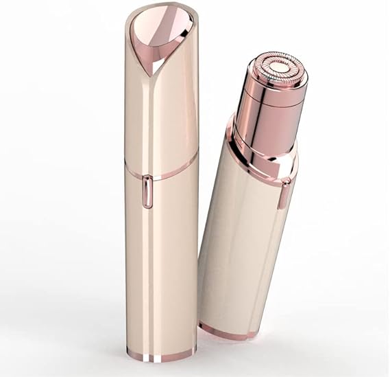 Women's Facial Hair Remover Epilator Shaver, Removes Facial Hair Instantly and Painlessly, Hair Remover for Peach Fuzz, Chin, Cheek Hair, Upper Lip, Battery Operated, Blush/Rose Gold