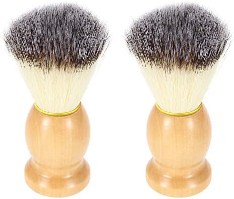 Shaving Brushes,DaKuan 2 Packs Wooden Handle Shaving Brushes,Luxury Professional Hair Salon Tool for Men