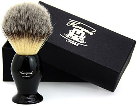 Haryali London Shaving Brush Synthetic Badger Hair & Black Base Brush For Men