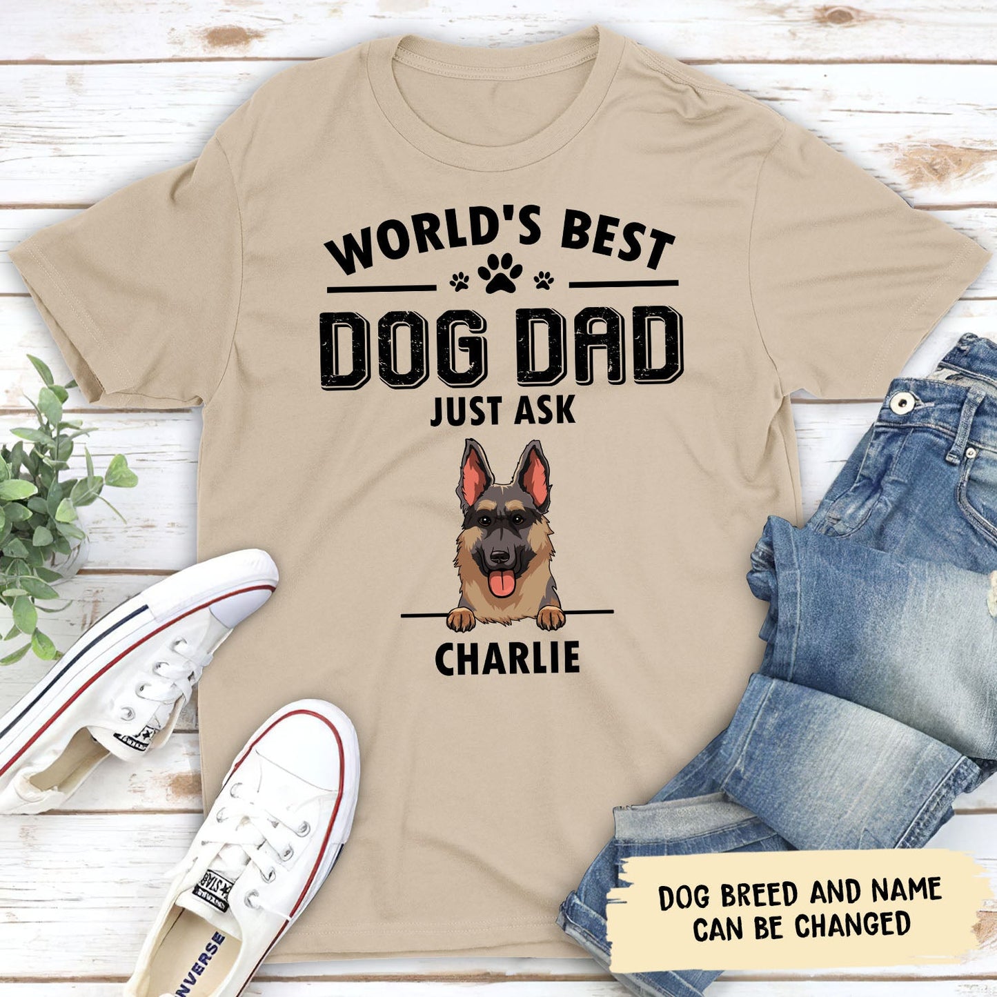 World's Best Dog Dad 1 - Personalized Custom Unisex T-shirt