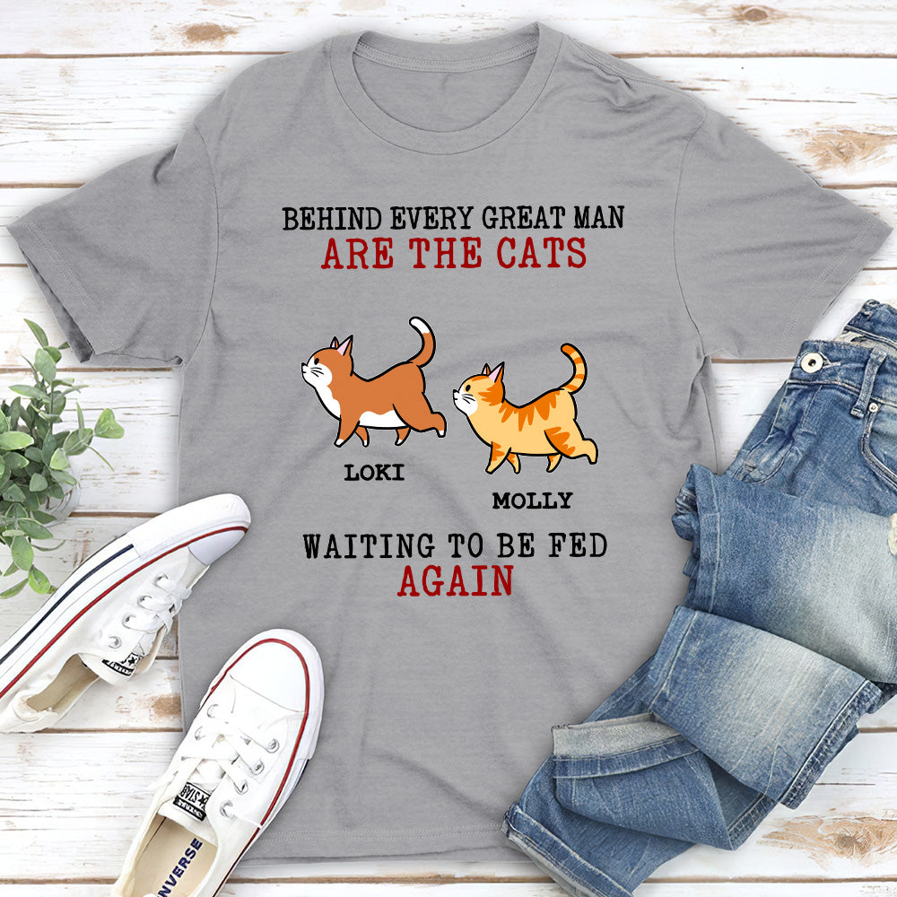 Cat Waiting To Be Fed - Personalized Custom Unisex T-shirt