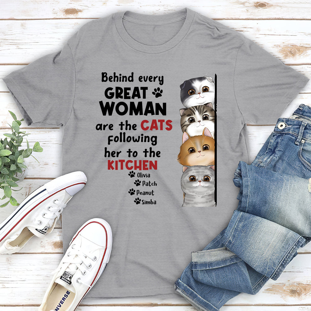 Behind Great Woman - Personalized Custom Unisex T-shirt