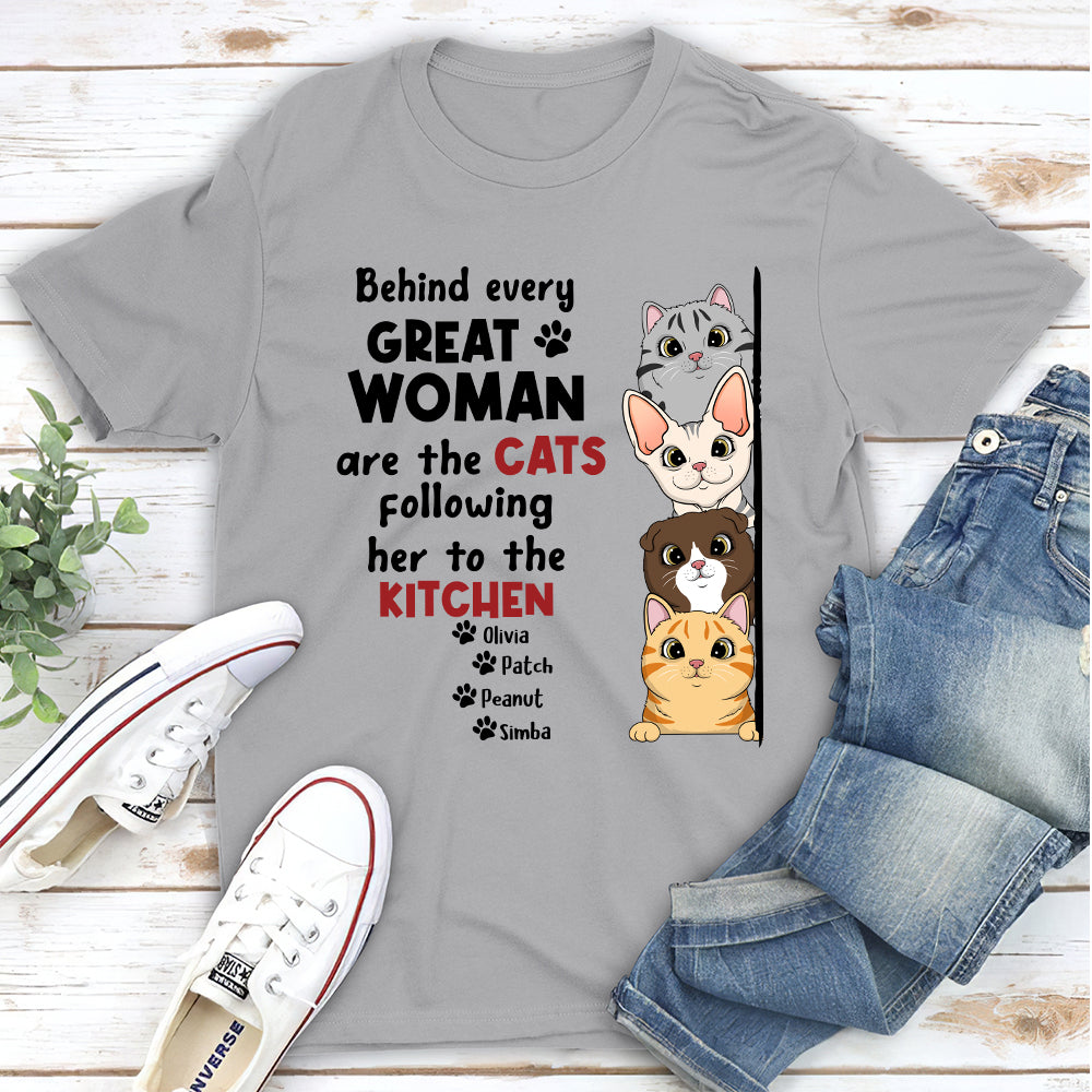 Behind Every Great Woman - Personalized Custom Unisex T-shirt
