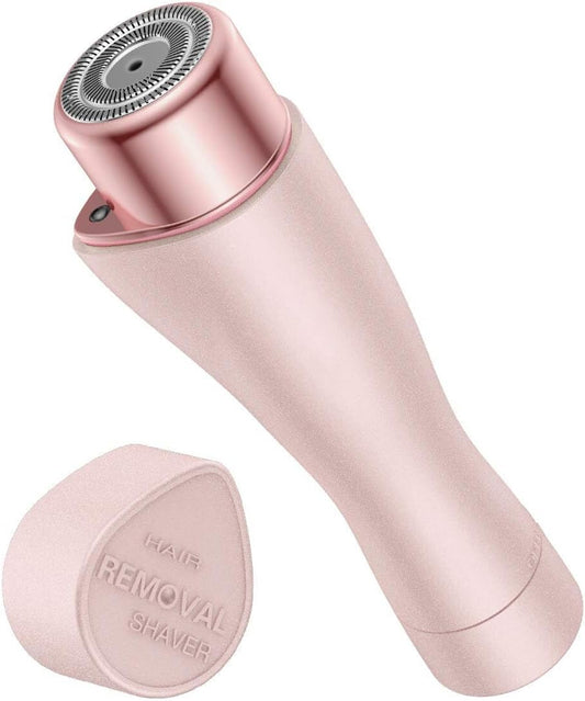 Facial Hair Remover Painless Hair Remover Women's Shaver Razor for Peach Fuzz Chin Cheek Upper Lip Built-in LED Light (Rose)