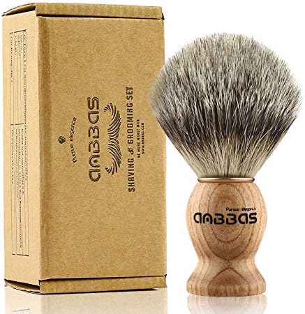 Anbbas Shaving Brush, Handmade Pure Badger Hair Brush with Natural Manchurian Ash Wood Handle for Men Traditional Wet Shaving