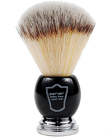 Parker's Deluxe Synthetic Silvertip Shaving Brush w/Black & Chrome Handle