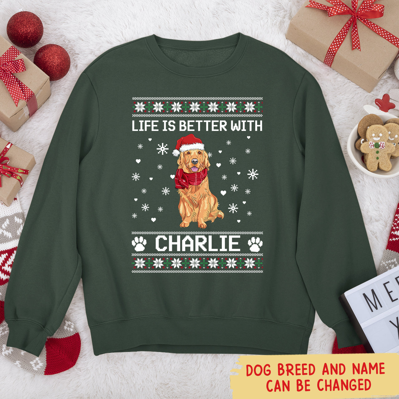 Better With Dog Christmas - Personalized Custom Sweatshirt