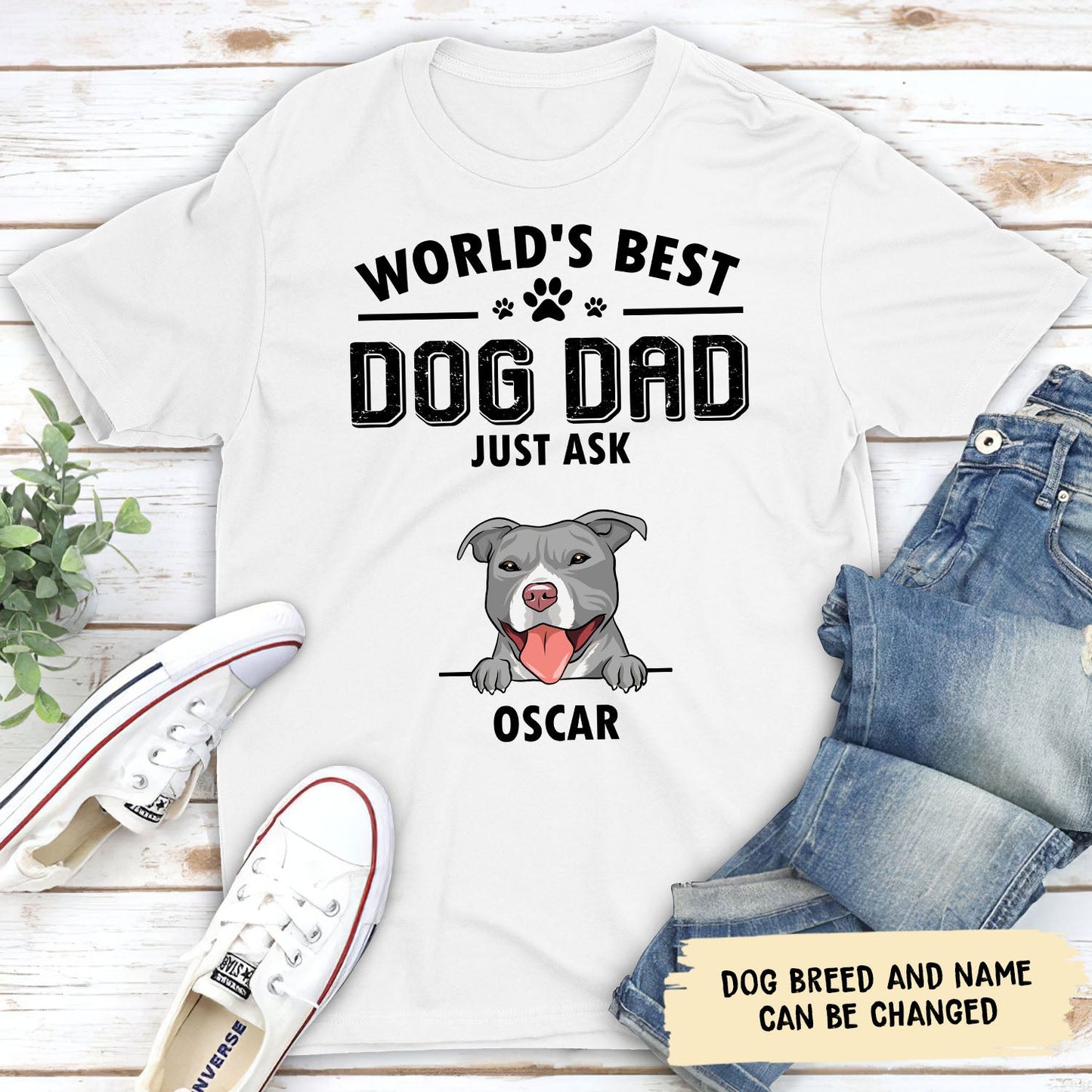 World's Best Dog Dad 1 - Personalized Custom Unisex T-shirt