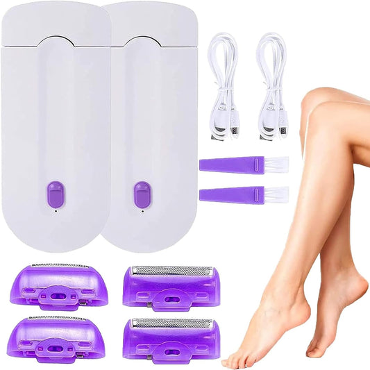 2 Packs Focusing Silky Smooth Hair Eraser, Portable Painless Hair Removal Tool, Rechargeable Epilator Smooth Touch Hair Remover, Applicable to Any Part of The Body Men Women Birthday Christmas Gifts