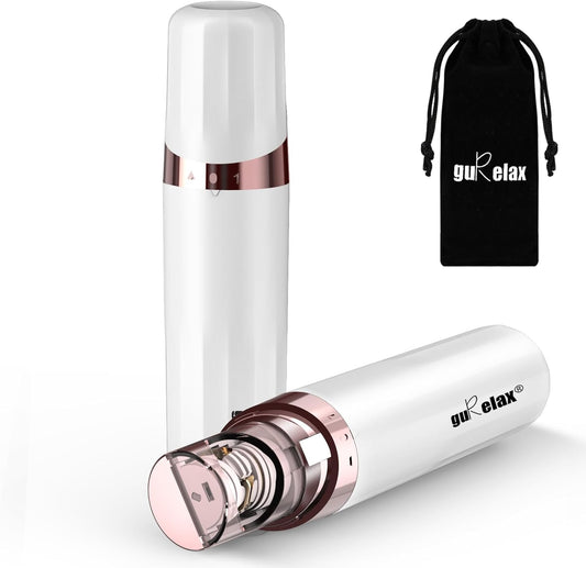 Gurelax Facial Epilator Hair Remover, Electric Hair Removal Epilator for Women, Plucker for Face/Finger, Portable Lipstick Styling Epilation System,18 Carat Gold Plated Head, with Brush, Pouch