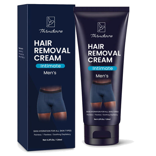 Intimate/Private Hair Removal Cream for Men, 120ml - Effective Painless Flawless Depilatory for Unwanted Coarse Male Body Hair - Suitable for All Skin Types