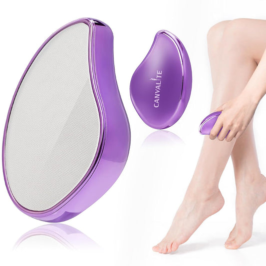 Canvalite Crystal Hair for Women and Men, Fast Painless Magic Crystal Hair Removal Device for Arms Legs Back and Body, Skin Exfoliating Epilators Hair Removal Washable Reusable Portable(Purple)