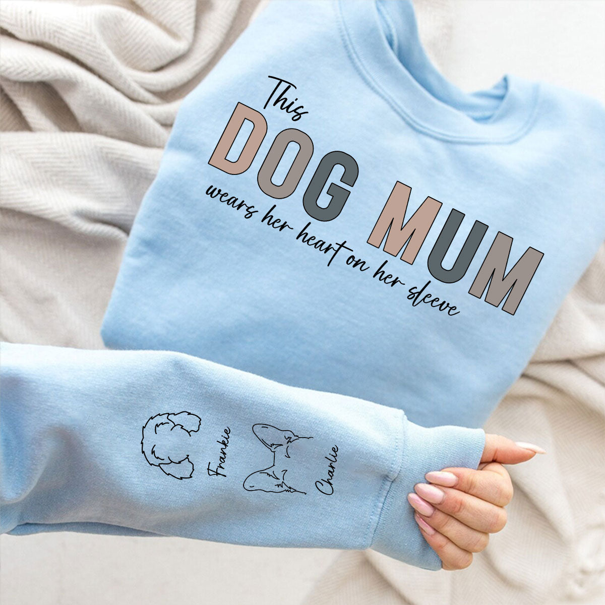This Dog Mom - Personalized Custom Long Sleeve T-shirt
