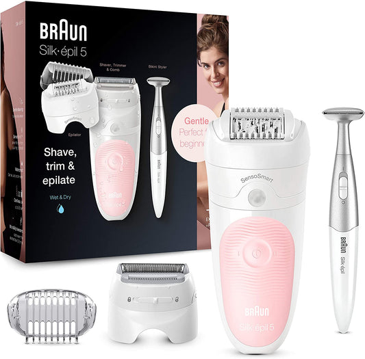 Braun Silk Epil 5-820 Wet & Dry Epilator With 4 Extras incl. Bikini Styler
