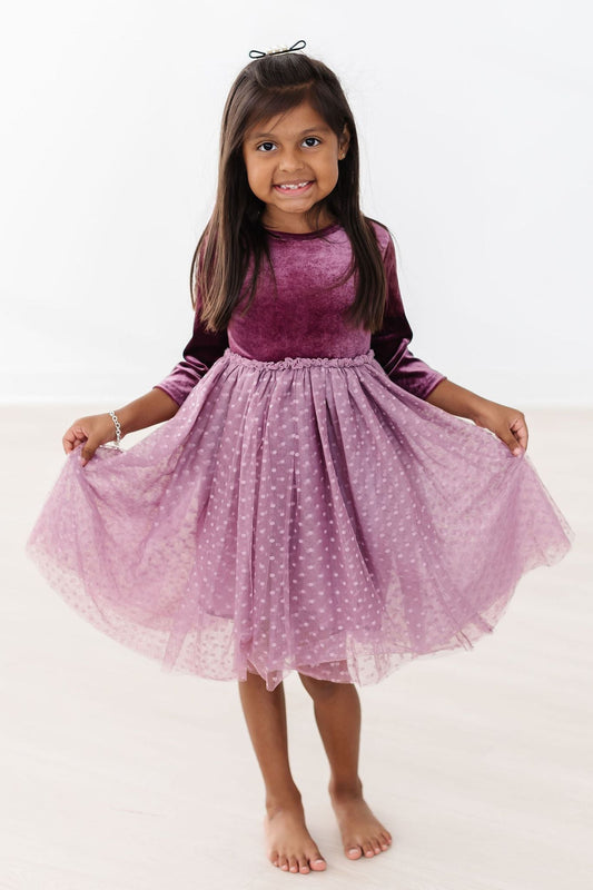 Mila & Rose Amethyst Velvet Tutu Dress