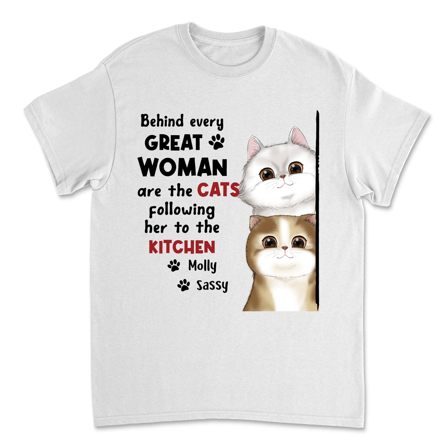 Behind Great Woman - Personalized Custom Unisex T-shirt