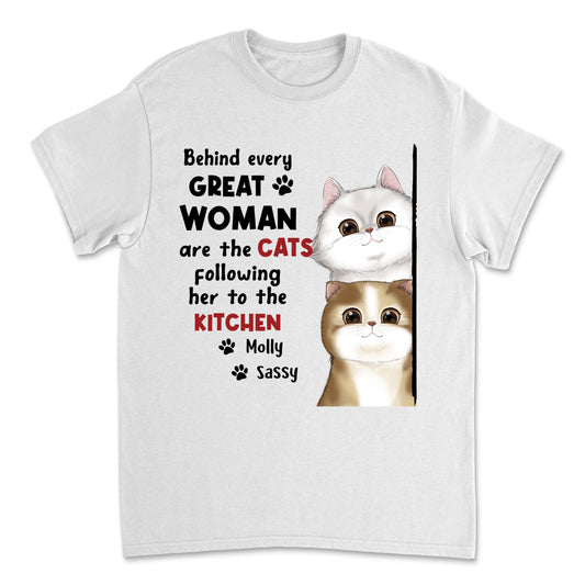 Behind Great Woman - Personalized Custom Unisex T-shirt