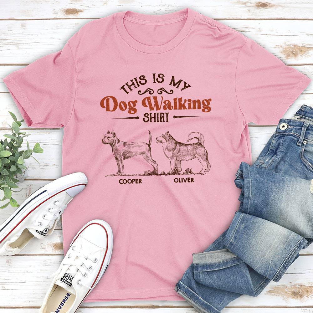 Vintage Dog Walking Shirt - Personalized Custom Unisex T-shirt
