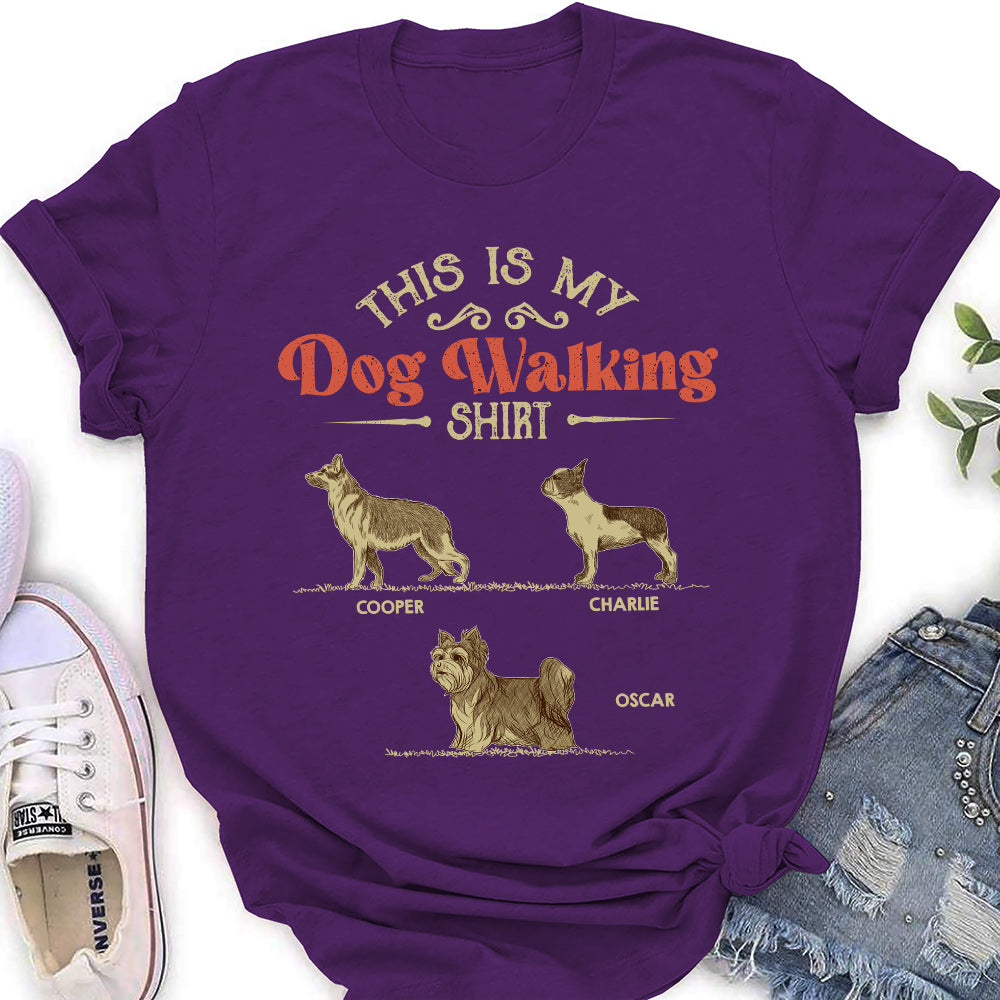 Vintage Dog Walking Shirt 2 - Personalized Custom Women's T-shirt