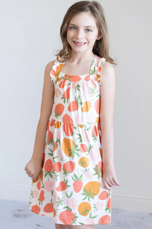 Mila & Rose- Berry Sweet Ruffle Cross Back Dress
