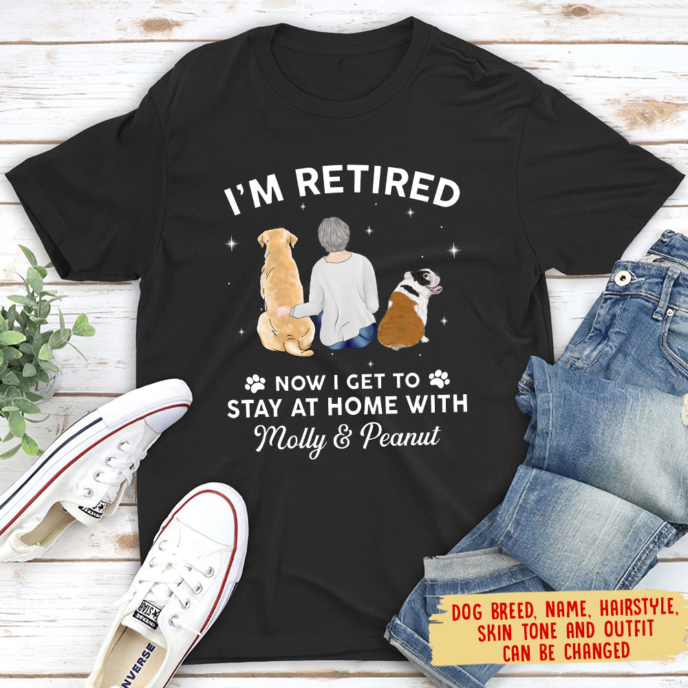 Stay At Home With Dog - Personalized Custom Premium T-shirt