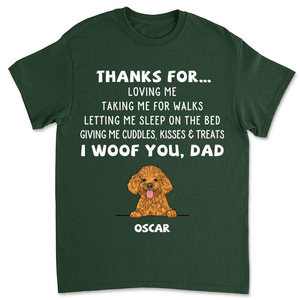 Dog Thanks For...  - Personalized Custom Unisex T-shirt