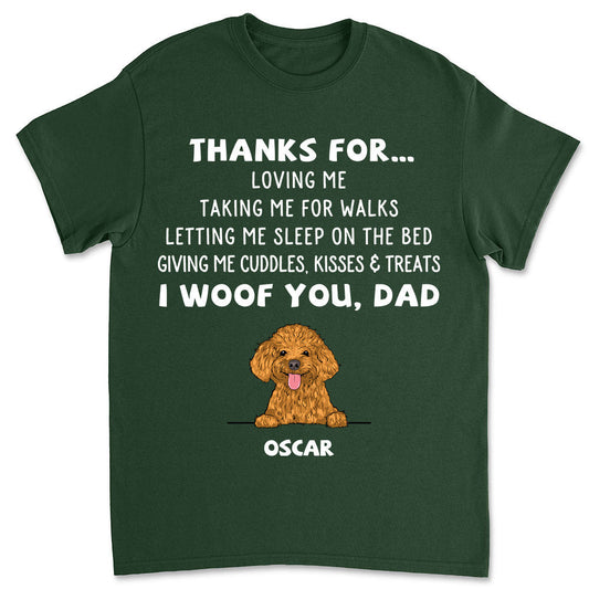 Dog Thanks For...  - Personalized Custom Unisex T-shirt