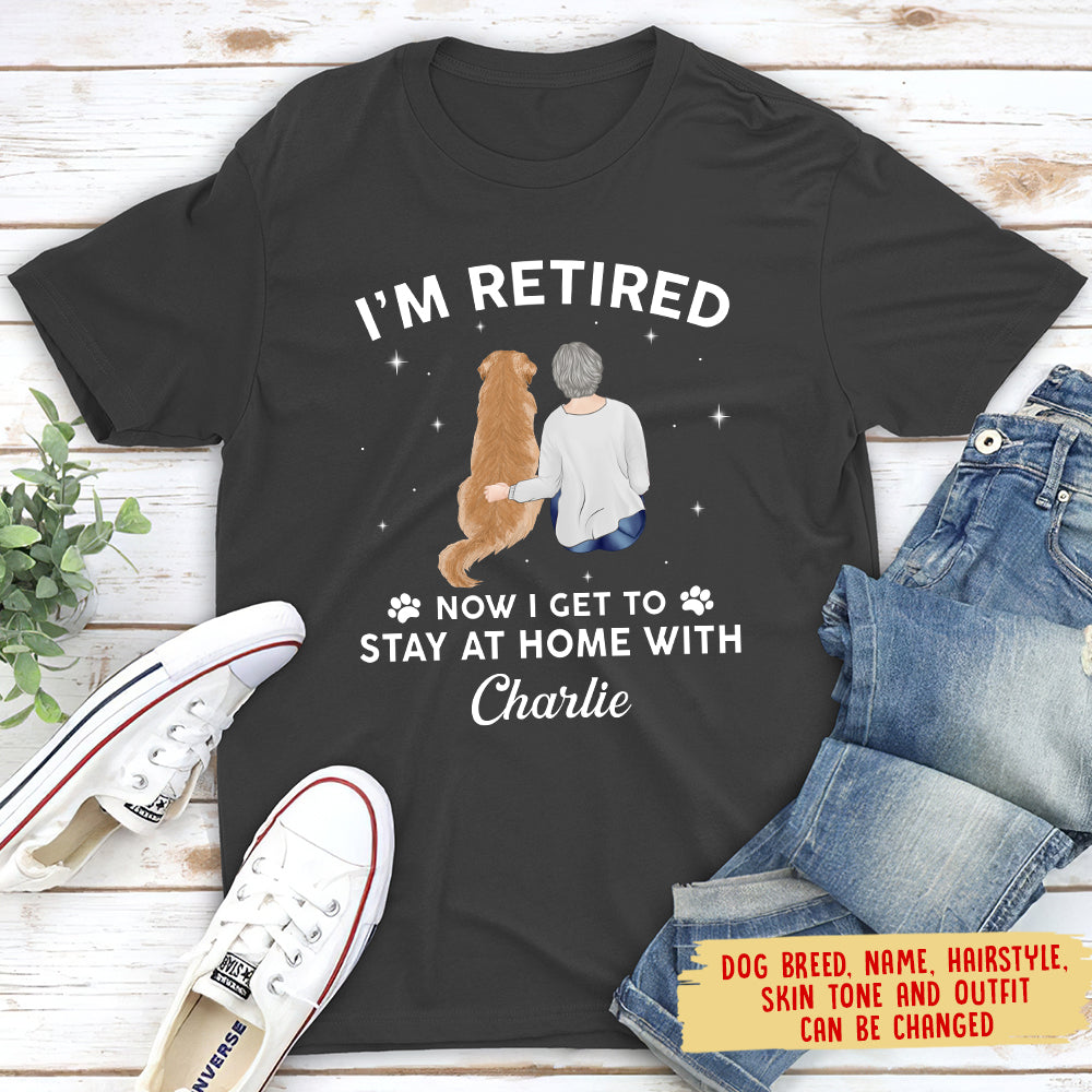 Stay At Home With Dog - Personalized Custom Premium T-shirt