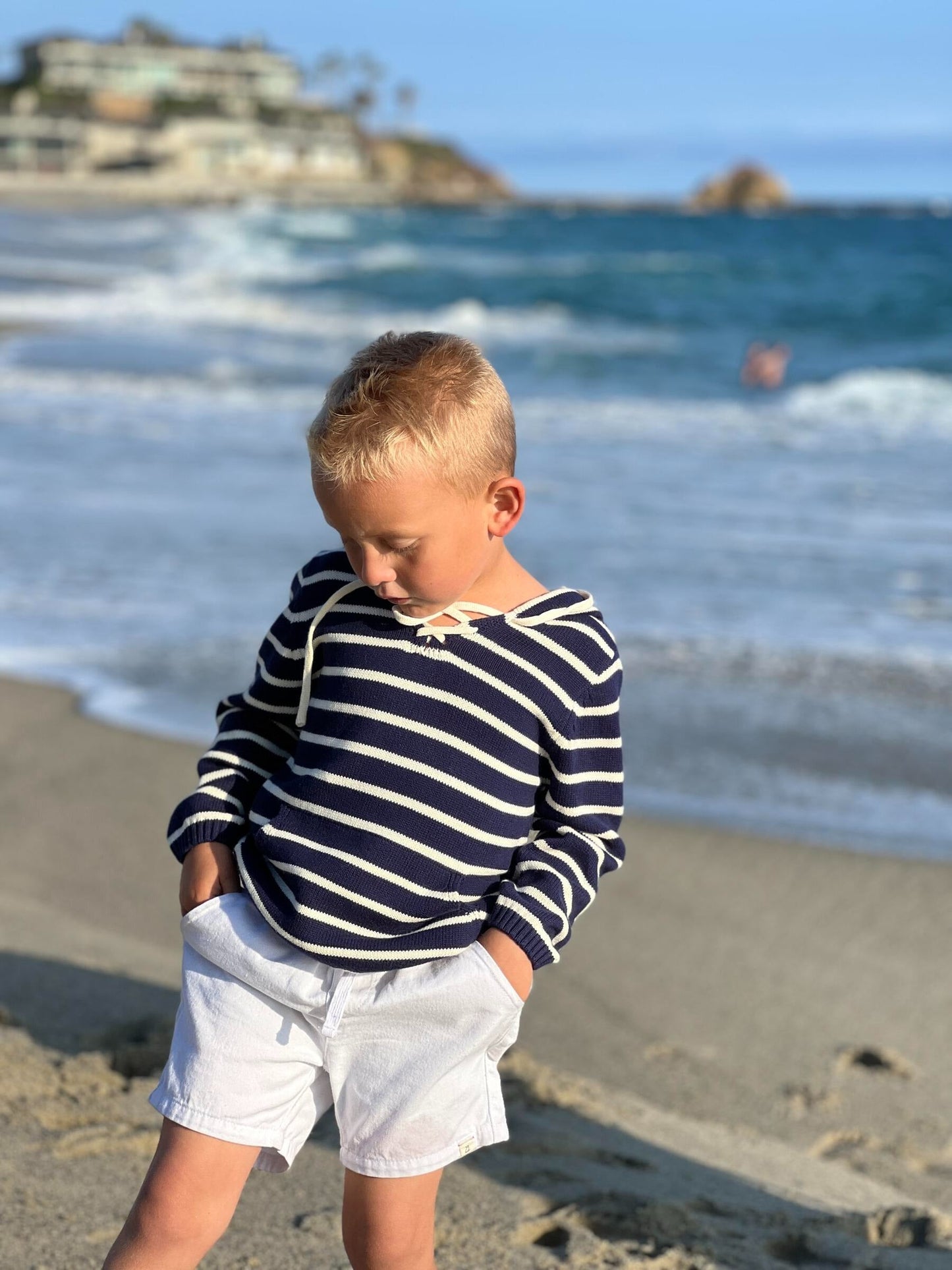 Me & Henry Catamaran Hooded Sweater Navy Stripe