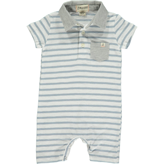 Me & Henry Saltash Grey/White Polo Romper