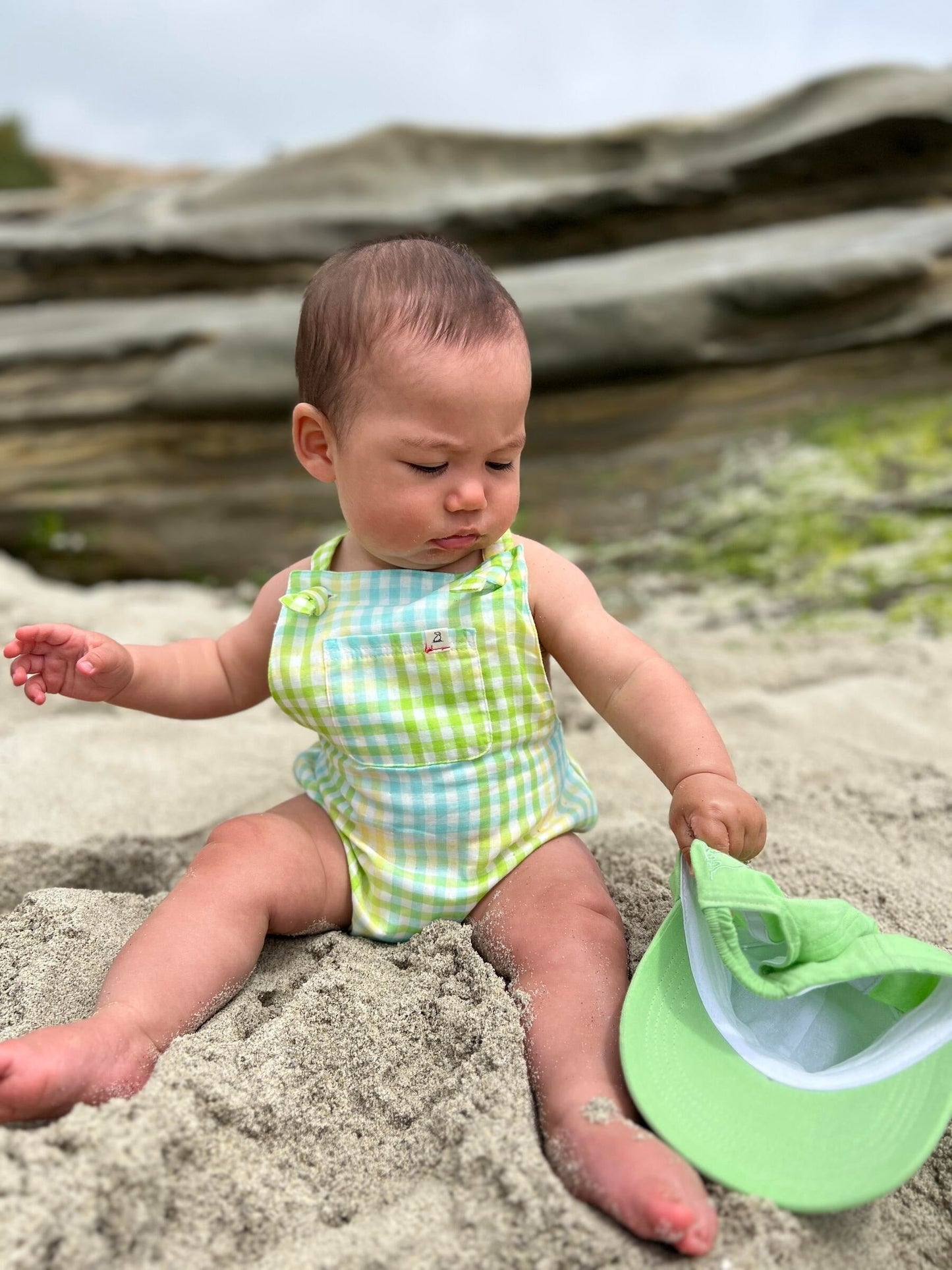 Me & Henry Reef Lemon/Lime Plaid Bubble