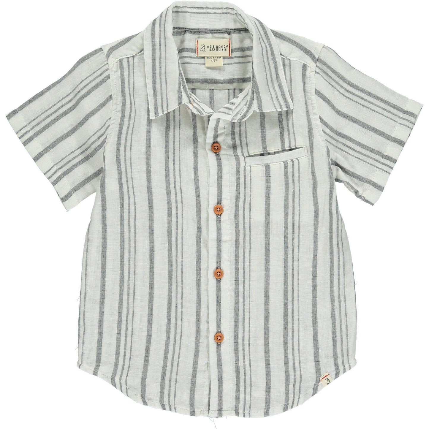 Me & Henry Newport Charcoal/Cream Woven Shirt